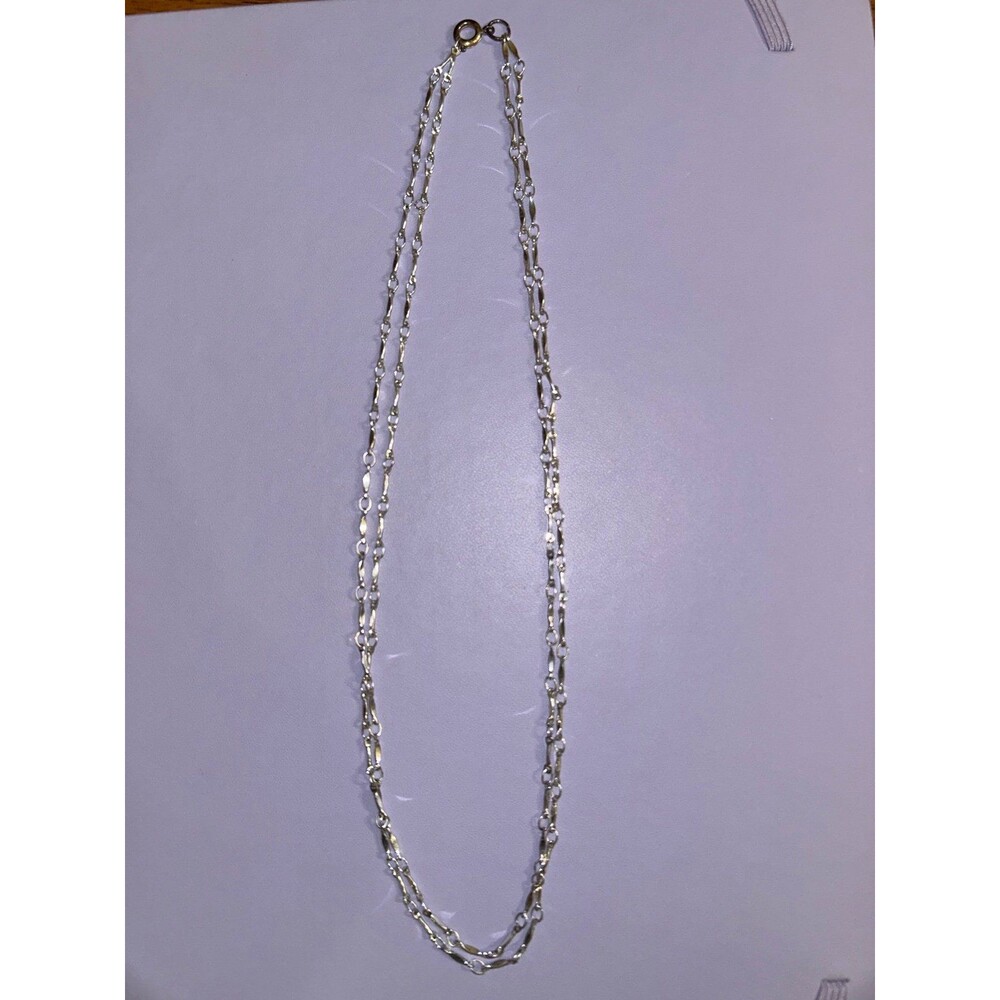 9” silver tone necklace very pretty double strands